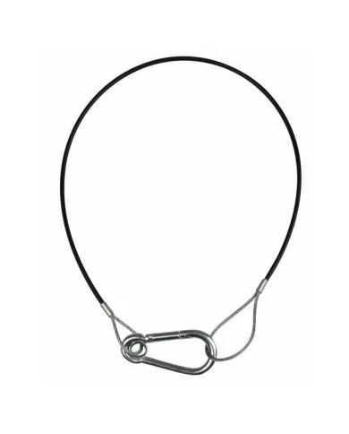 Cavetto di sicurezza con moschettone Light Duty2/3mm Cable. Length 50cm with Black 70110