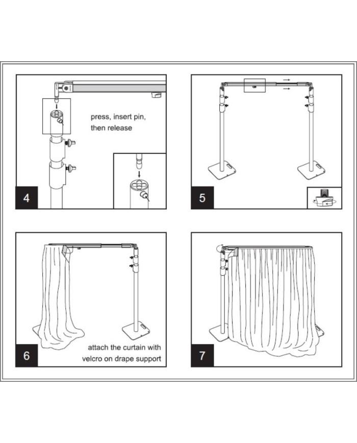 Fondale smontabile con struttura modulare e telo oscurante nero Fondale smontabile con struttura modulare e telo oscurante nero