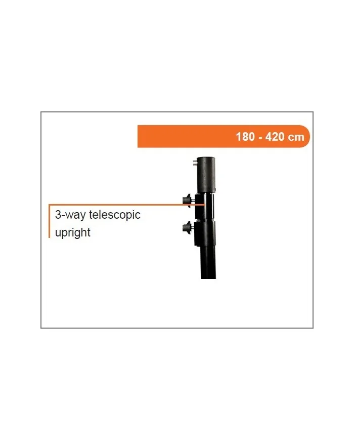 Fondale smontabile con struttura modulare e telo oscurante nero