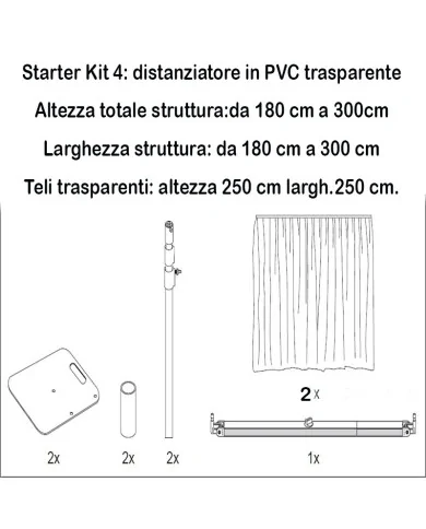 Supporto drappo telescopico 90(l) -120(l)cm per sistema tendaggio mobile