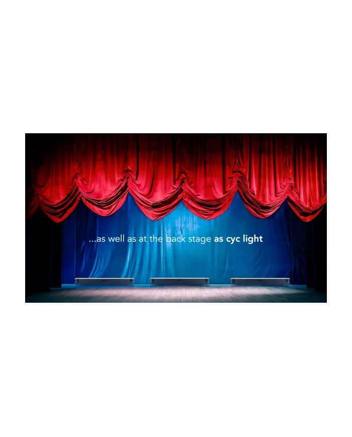 EclCyclorama 100 è un proiettore lineare con ottica soft-edge per applicazioni come CYC o floodlight