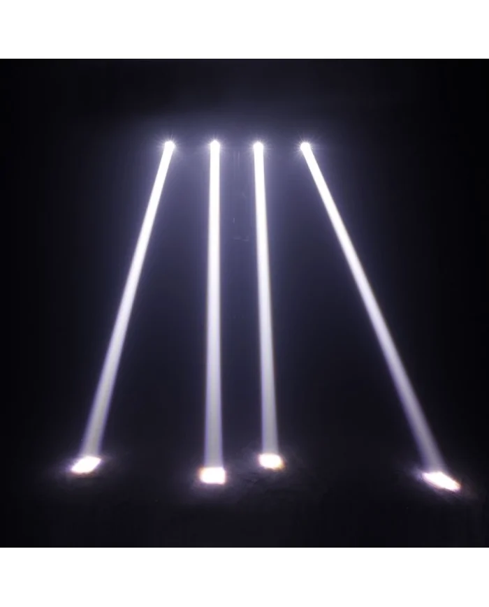 Barra con 4 proiettori a testa mobile ultraveloci: molto spettacolare