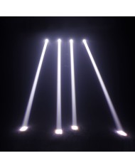 Barra con 4 proiettori a testa mobile ultraveloci: molto spettacolare