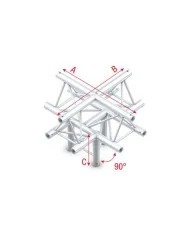 Cross + down 5-way, apex up DT22025