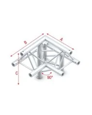 Corner 90° down right, apex up GT30010