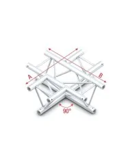 90° 4-way horizontal GT30016