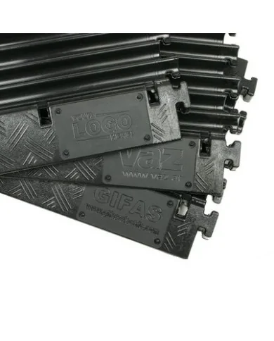 Pedane passacavo calpestabili antiscivolo in poliuretano nero-giallo