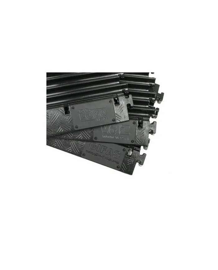 Pedane passacavo calpestabili antiscivolo in poliuretano nero-giallo