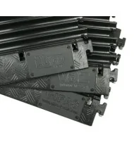 Pedane passacavo calpestabili antiscivolo in poliuretano nero-giallo