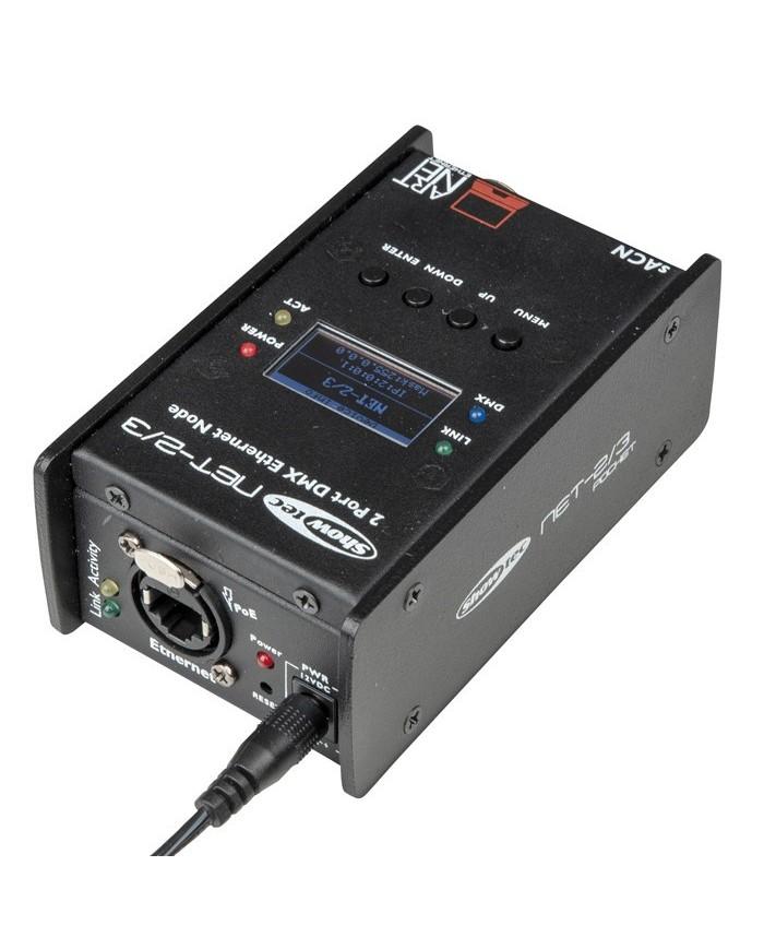 Nodo Artnet-DMX, 2 canali, XLR, 3 poli.2 universi DMX in ingresso o in uscita