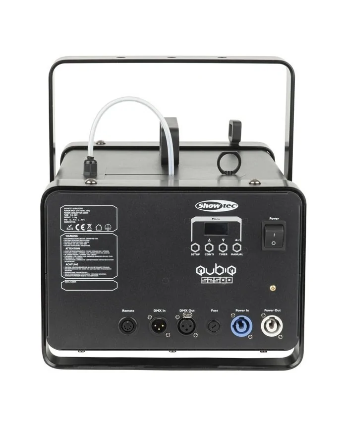 Lo Showtec Qubiq S2500 è una macchina del fumo professionale da 2500 W.