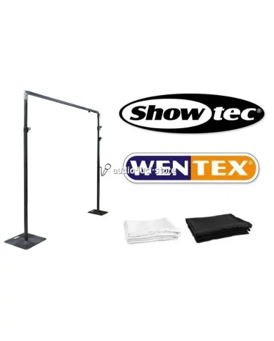 Tenda Fondale Medium Gloss Satin drappeggiato nero 330(l) x 250(h)cm - Pipe and Drape MGS 175 g/m² Tenda Fondale Medium Gloss Satin drappeggiato nero 330(l) x 250(h)cm - Pipe and Drape MGS 175 g/m²