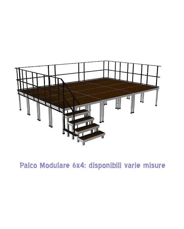 Palco con scala e parapetto
