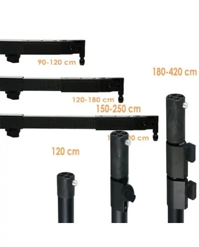 Tenda Pipe and Drape Molton 300 g/mq Colore nero - 330 (L) x 250 (A) cm - plissettato