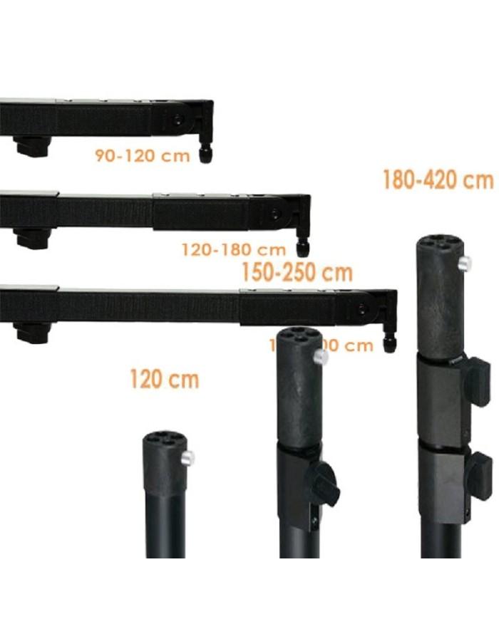 Tenda Pipe and Drape Molton 300 g/mq Colore nero - 330 (L) x 250 (A) cm - plissettato