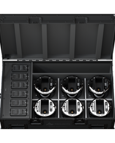Fly Case con carica-batterie incluso per 6 proiettori SMARTBATPLUSG2. Fly Case con carica-batterie incluso per 6 proiettori SMARTBATPLUSG2.