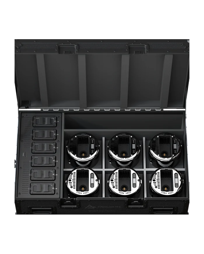 Fly Case con carica-batterie incluso per 6 proiettori SMARTBATPLUSG2.