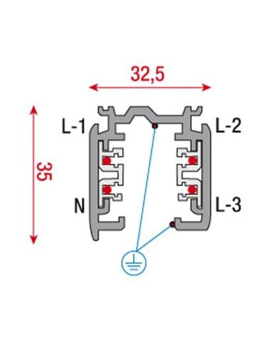 3-Phase Track 1000 mm silver 3-Phase Track 1000 mm silver