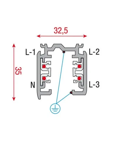3-Phase Track 2000 mm nero