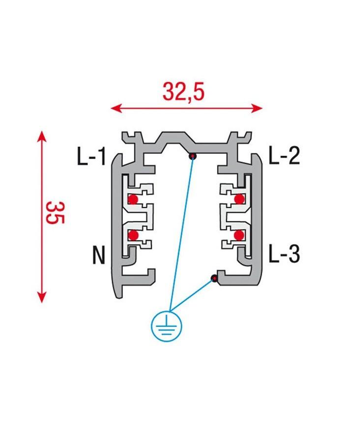3-Phase Track 2000 mm nero