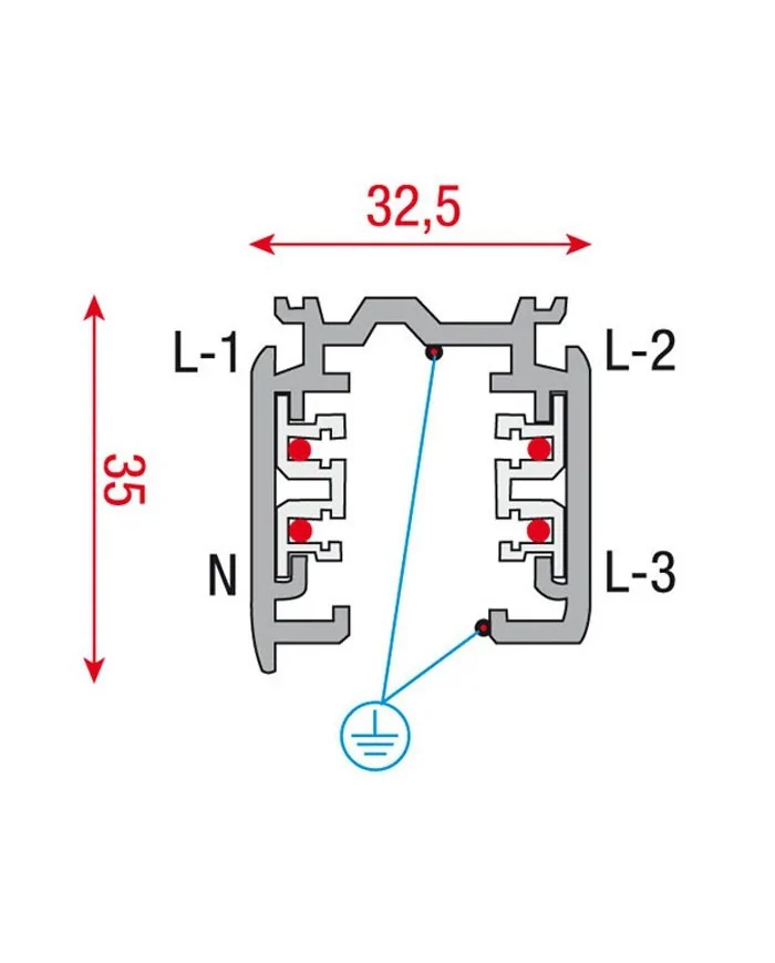 3-Phase Track 2000 mm nero