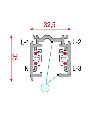 3-Phase Track 2000 mm bianco 3-Phase Track 2000 mm bianco