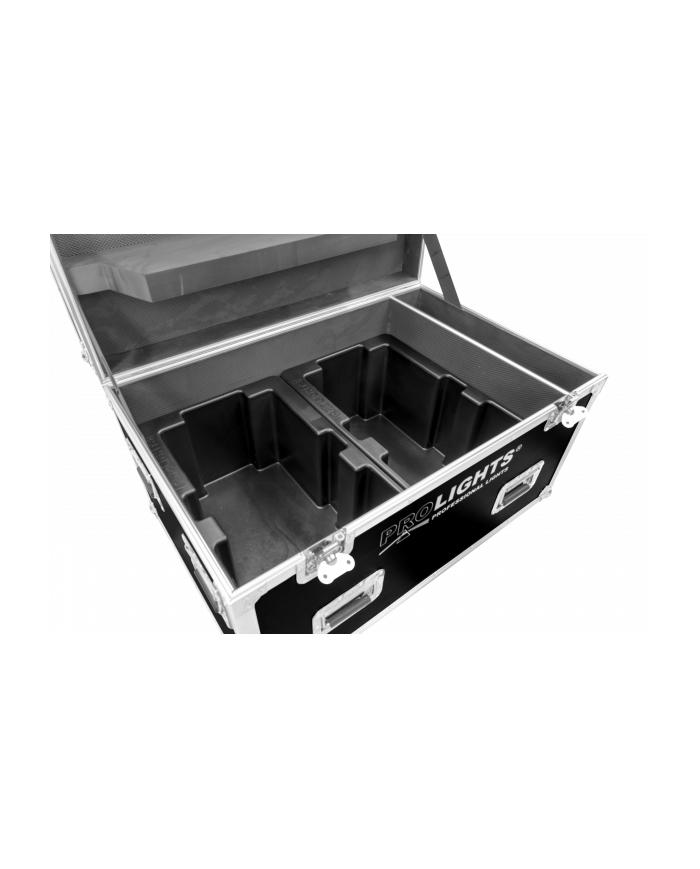 Flight case con scomparti disegnato per contenere 2 proiettori MOSAICO