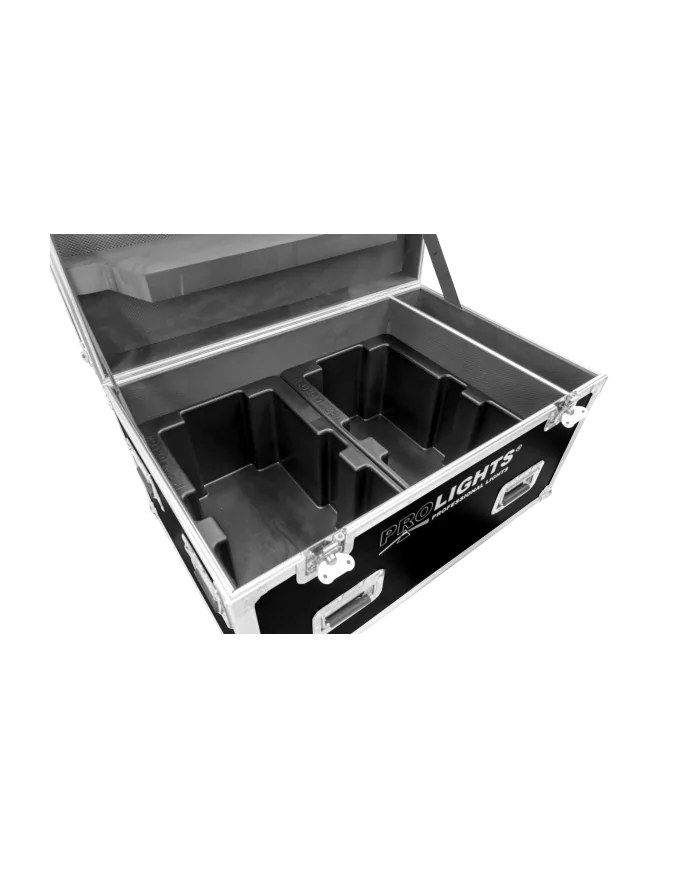 Flight case con scomparti disegnato per contenere 2 proiettori MOSAICO