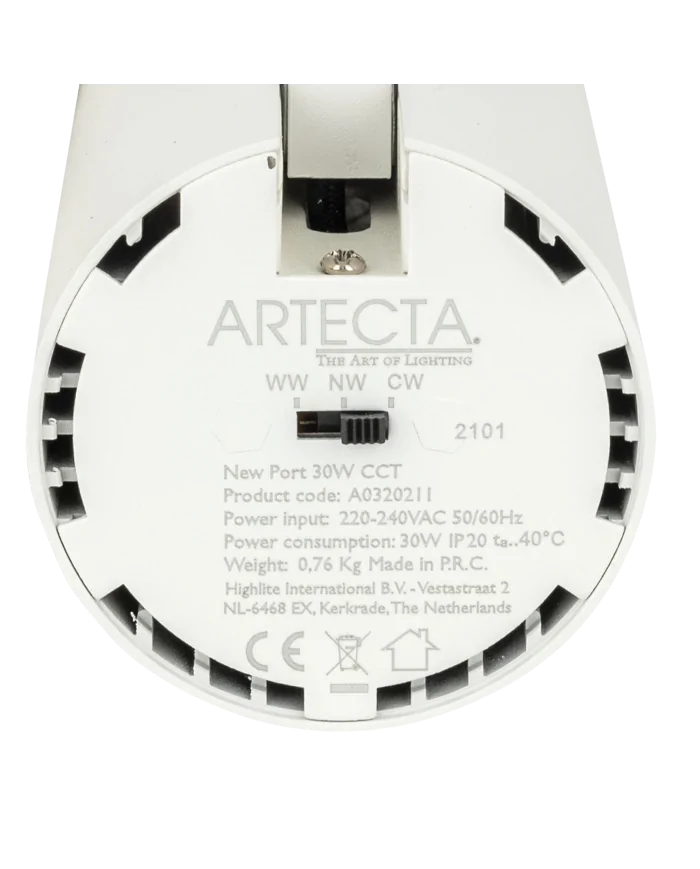 Proiettore da binario track mounted a led per quadri ed opere