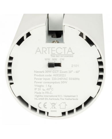 Newark 30 W CCT Zoom 20°–60° binario trifase Newark 30 W CCT Zoom 20°–60° binario trifase