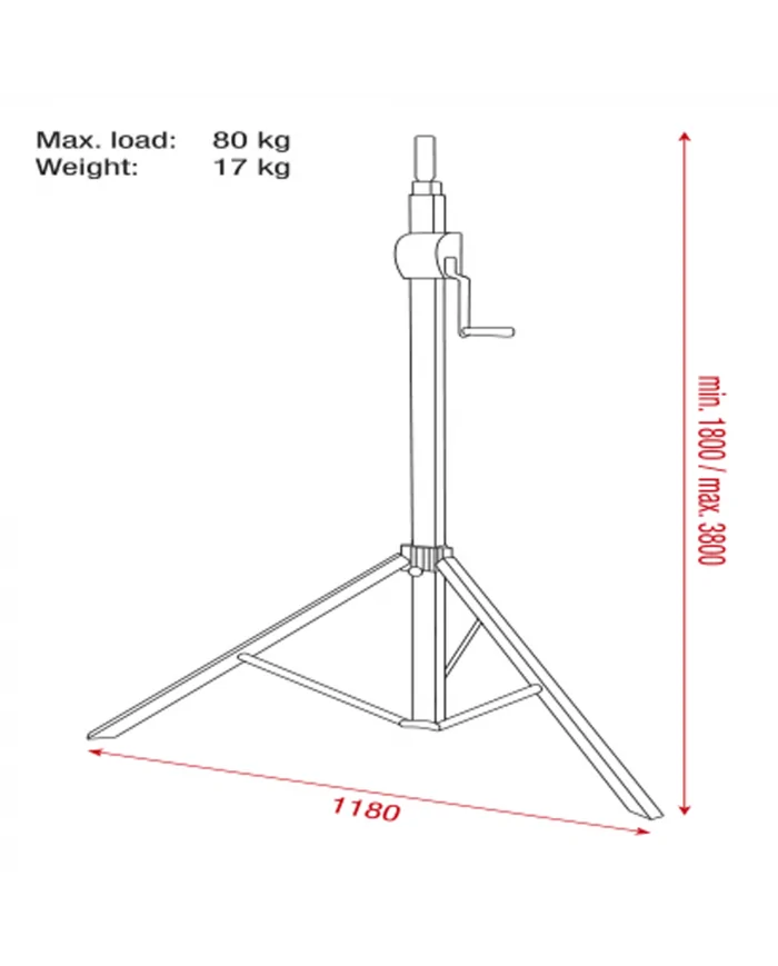 Supporto con avvolgimento con carico (80 kg) ma senza bisogno di cavi.