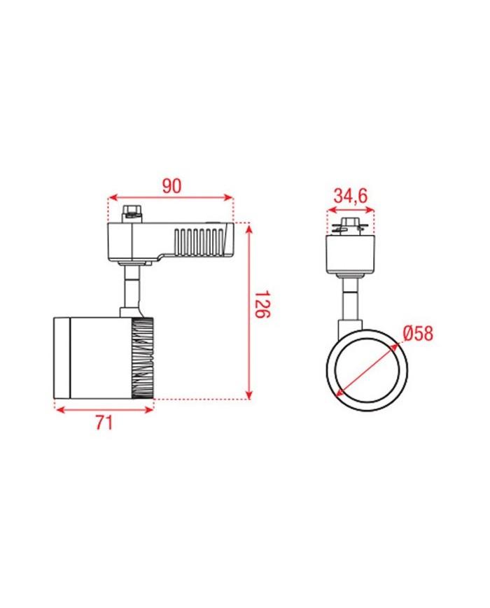 Faretto da binario monofase con alloggiamento in alluminio, prezzo ok