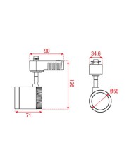 Faretto da binario monofase con alloggiamento in alluminio, prezzo ok