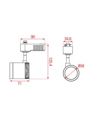 Luce da binario monofase Artecta MR16/G5.3 (RAL9004) - colore bianco