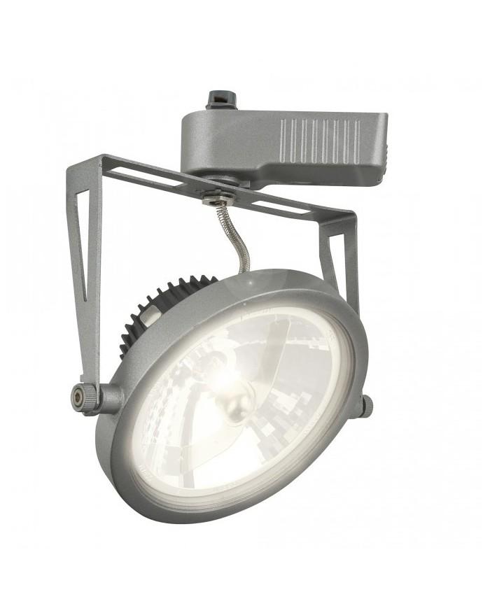 Barcelona Spot binario monofase 111-IRC/G53 (RAL9004) SILVER