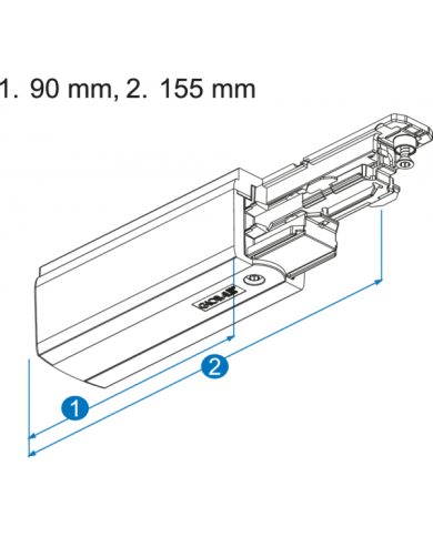 Connettore Global Pulse XTS 3-CCT DALI end feed, terra a destra Connettore Global Pulse XTS 3-CCT DALI end feed, terra a destra