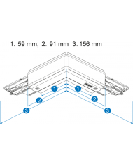 Global Pulse XTSN Connettore 3-CCT DALI L, terra a destra BIANCO