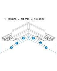 Global Pulse XTSN Connettore 3-CCT DALI L, terra a destra BIANCO