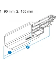 Connettore Global Pulse XTS 3-CCT DALI end feed, terra a sinistra NERO