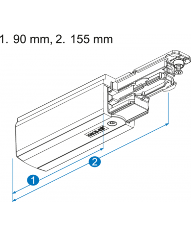 Connettore Global Pulse XTS 3-CCT DALI end feed, terra a sinistra BIANCO Connettore Global Pulse XTS 3-CCT DALI end feed, terra a sinistra BIANCO