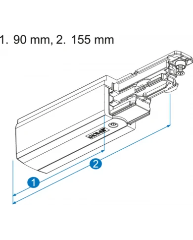 Connettore Global Pulse XTS 3-CCT DALI end feed, terra a sinistra BIANCO