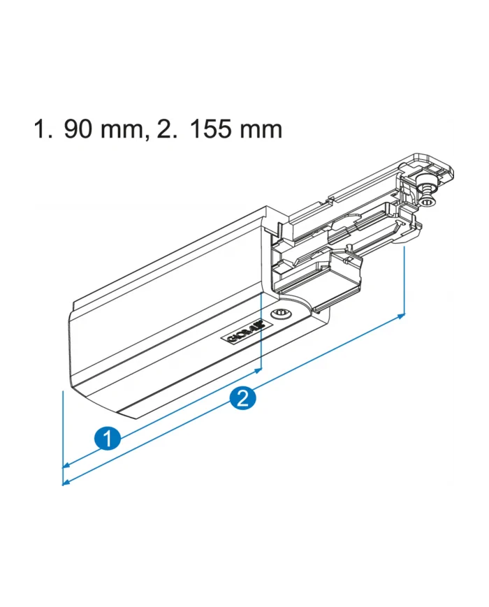 Connettore Global Pulse XTS 3-CCT DALI end feed, terra a sinistra BIANCO