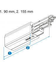 Connettore Global Pulse XTS 3-CCT DALI end feed, terra a sinistra BIANCO