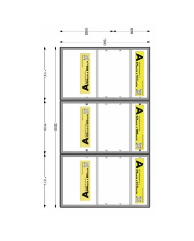 Telaio divisorio alto 3,00 mt largo 1,69 mt da sospendere a tubi americana