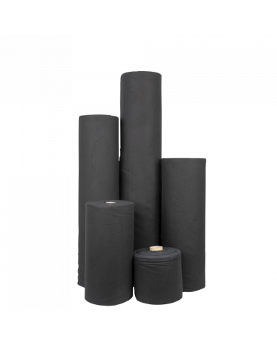 Tessuto nero ignifugo in bobina da 60 metri per allestimenti Tessuto nero ignifugo in bobina da 60 metri per allestimenti