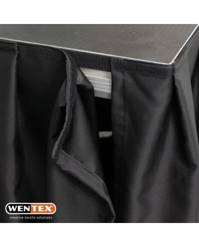 Bordatura plissettata ignifuga per pedane palco modulari