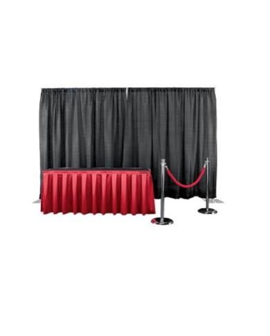 Tenda Pipe and Drape Molton 300 g/mq Colore nero - 400 (L) x 300 (A) cm - plissettato Tenda Pipe and Drape Molton 300 g/mq Colore nero - 400 (L) x 300 (A) cm - plissettato