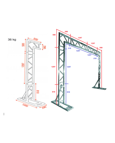 Traliccio americana alluminio per carichi fino a 250 kg: Mobile Dj Truss