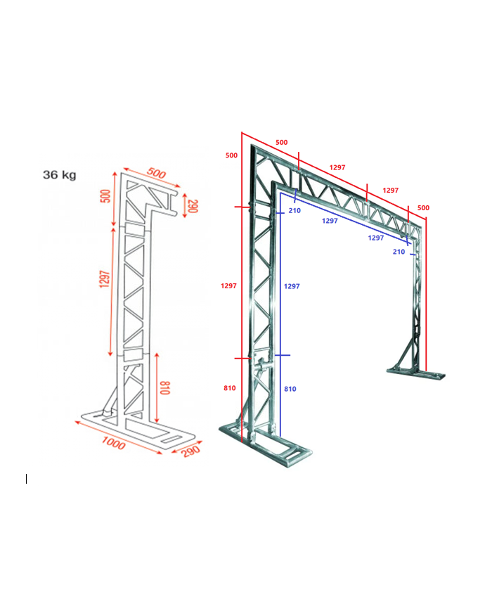 Traliccio americana alluminio per carichi fino a 250 kg: Mobile Dj Truss Traliccio americana alluminio per carichi fino a 250 kg: Mobile Dj Truss