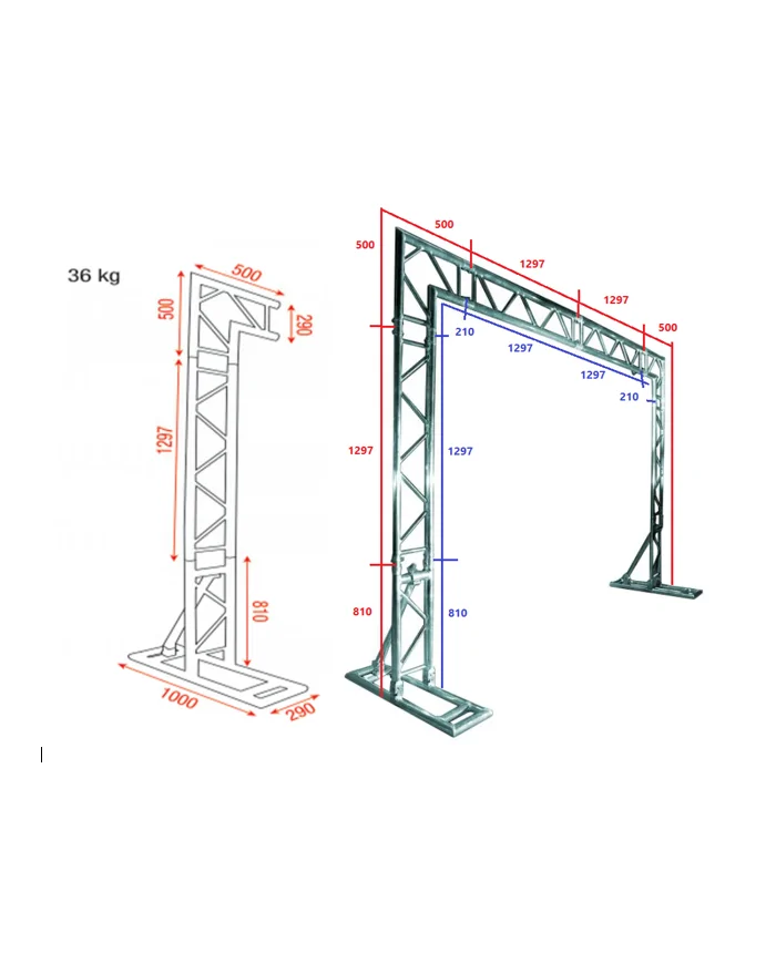 Traliccio americana alluminio per carichi fino a 250 kg: Mobile Dj Truss
